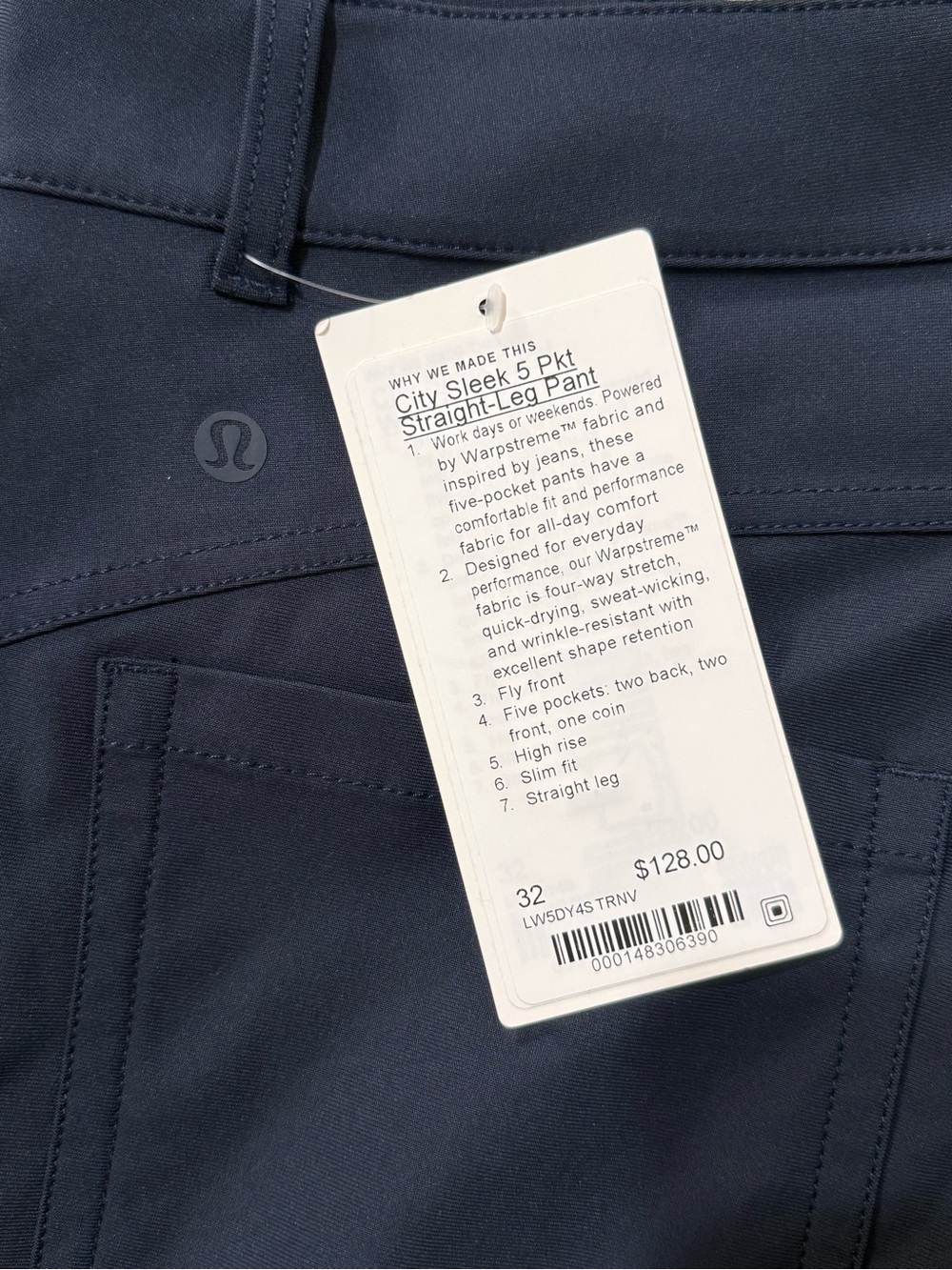Lululemon City Sleek 5 Pkt Straight-Leg Pant - Navy